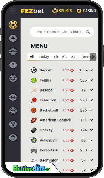 FEZbet mobile app