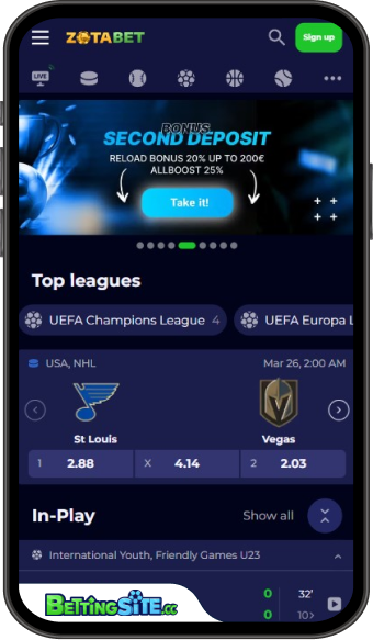 ZotaBet mobile app