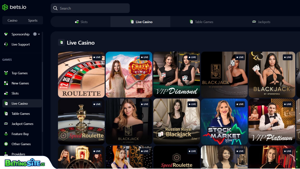 Bets.io live casino