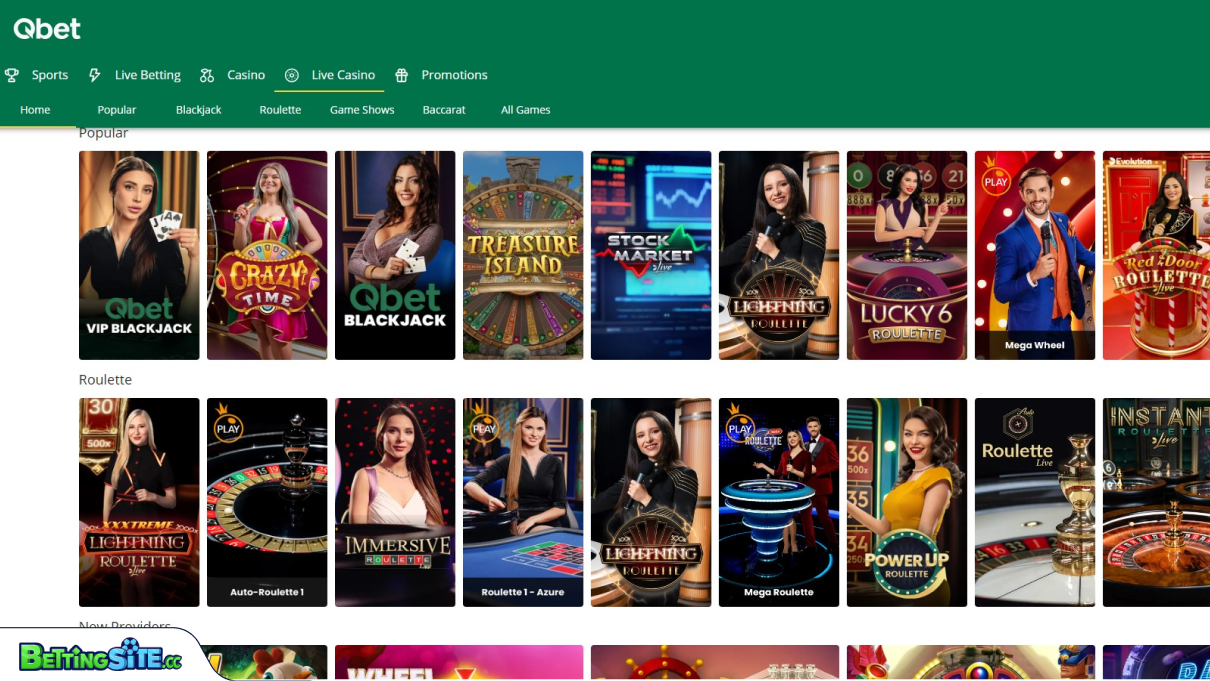 Qbet live casino