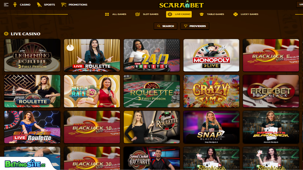 Scarabet live casino