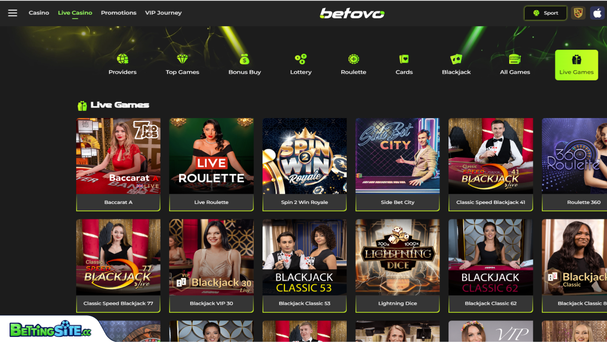 Betovo live casino