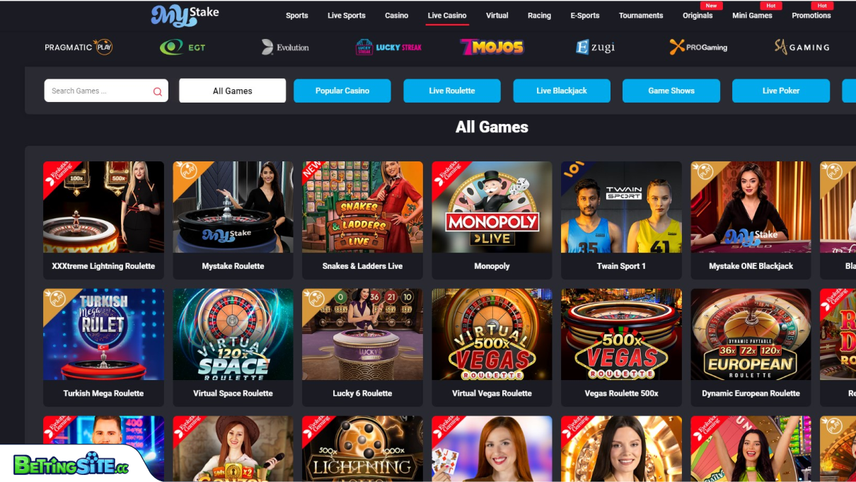 MyStake live casino