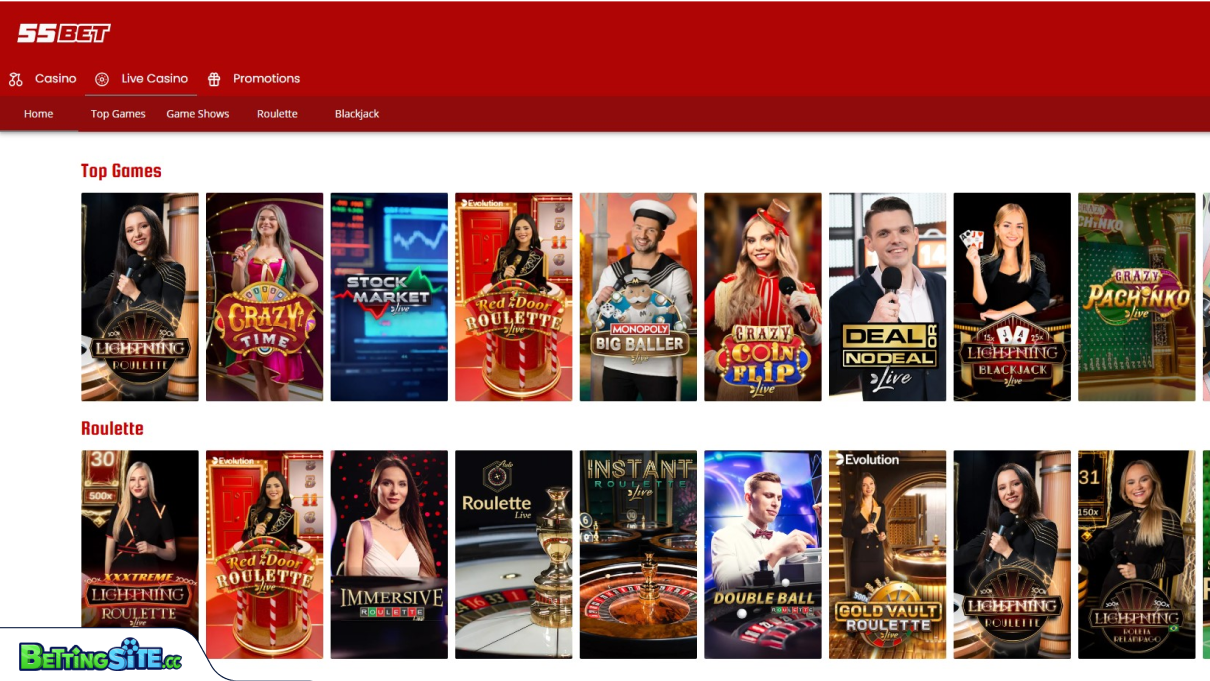 55BET live casino