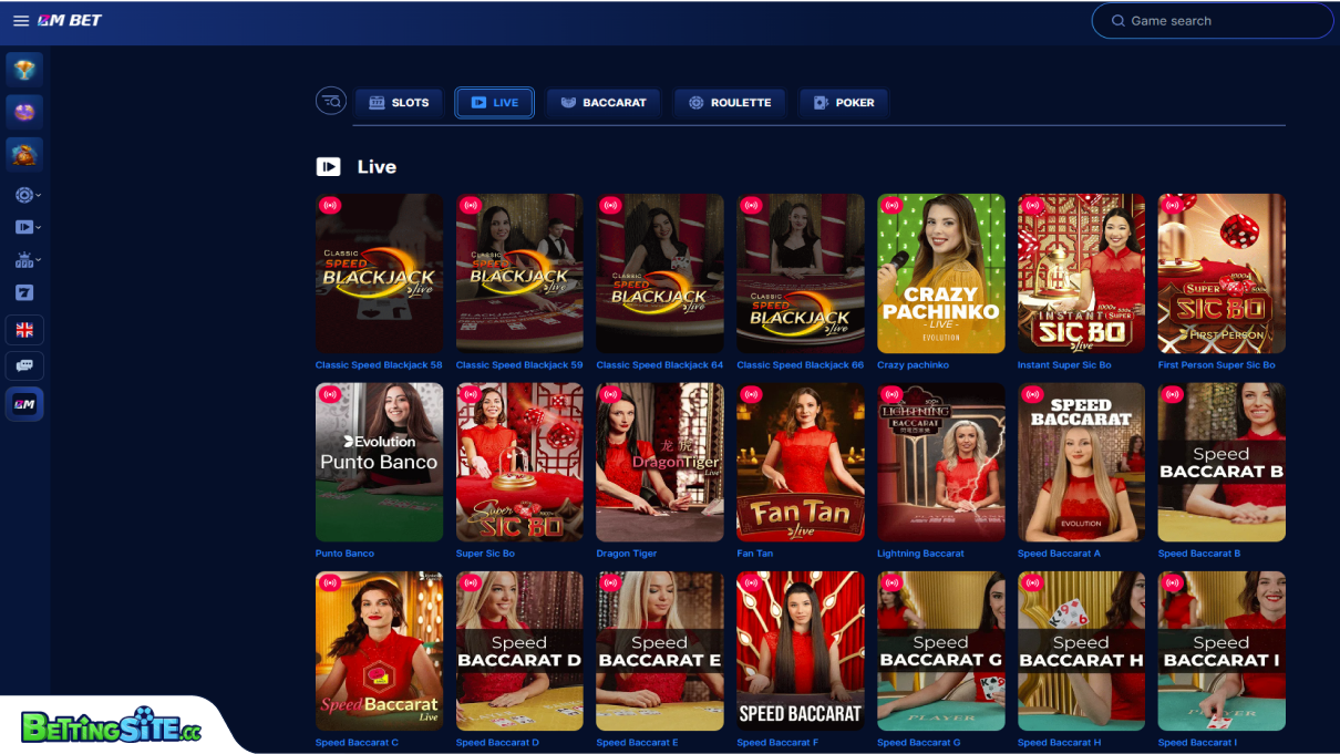 BM Bet live casino