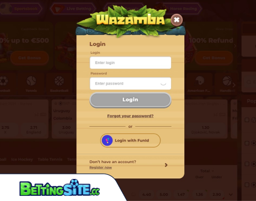 Wazamba betting login