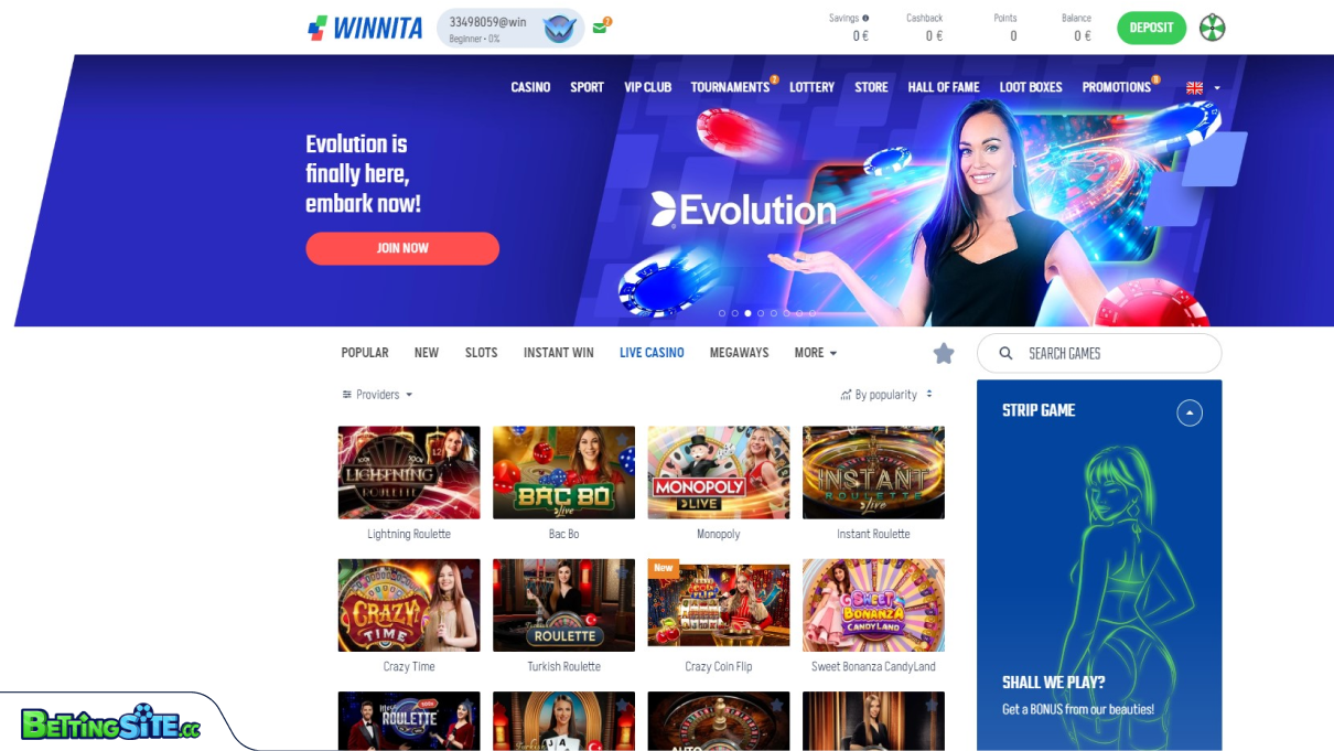 Winnita live casino