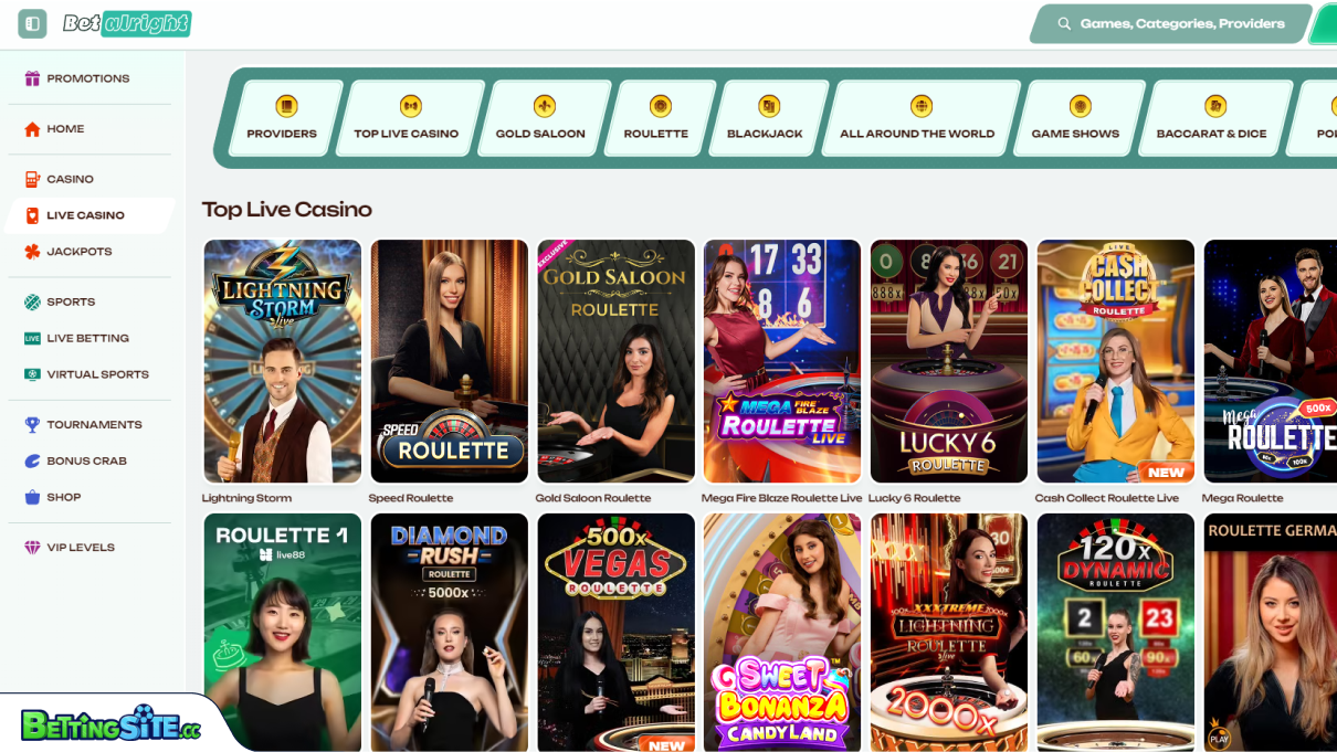 BetAlright live casino