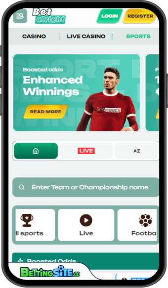 BetAlright mobile app