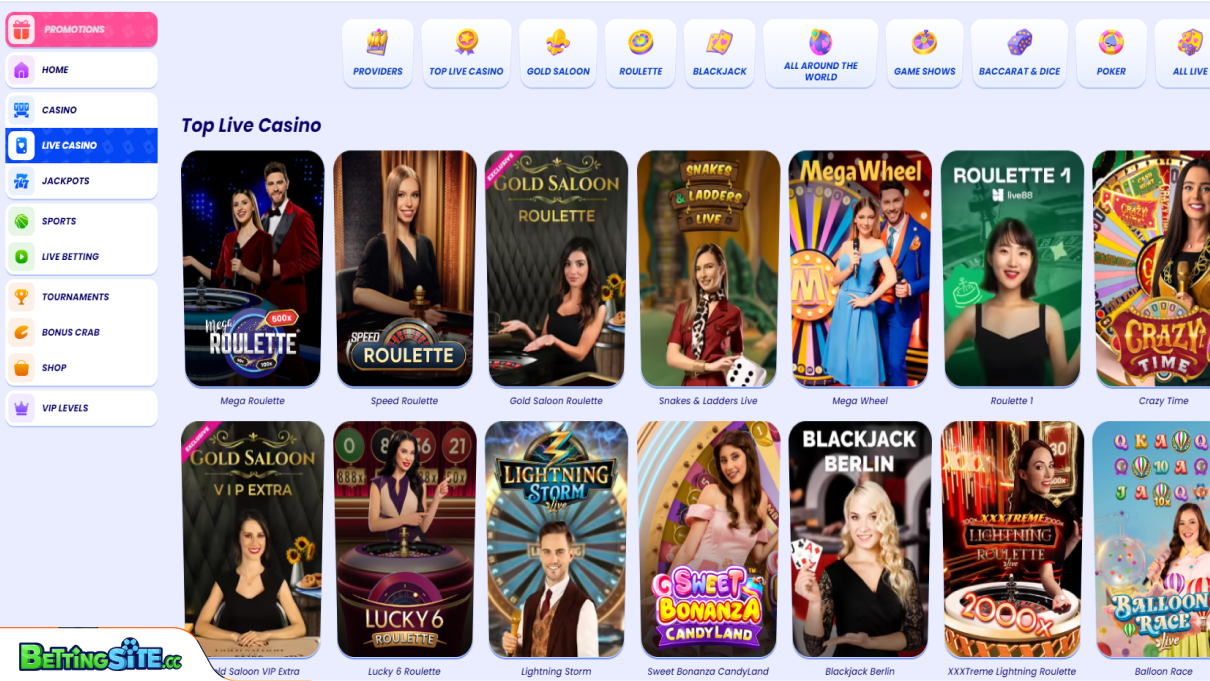 Cawino live casino