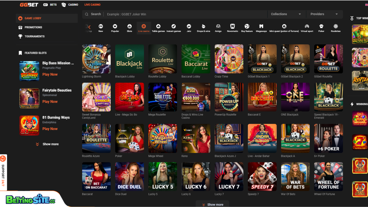 GGBET live casino