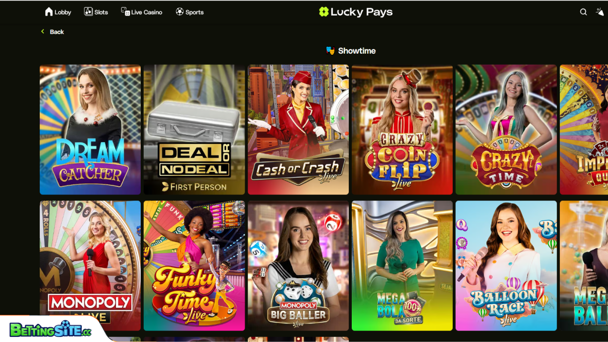 Lucky Pays live games