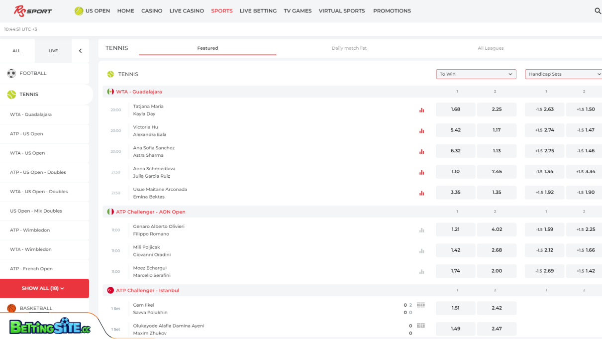 RealSpin tennis betting