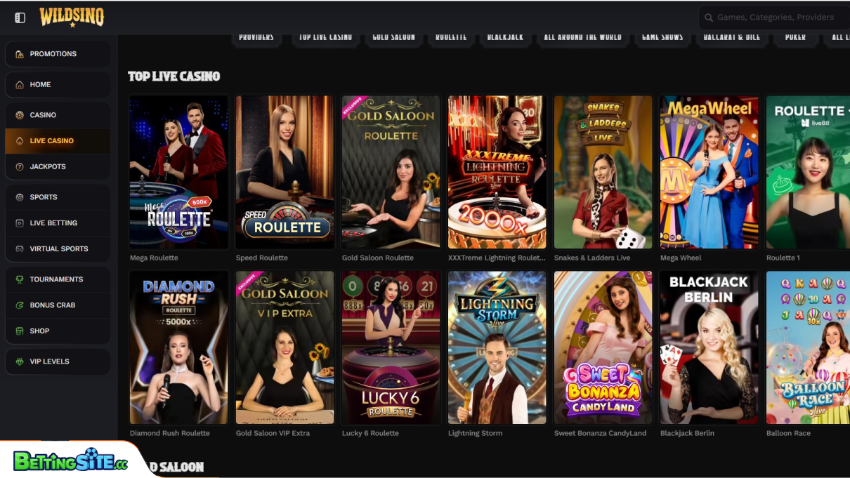 Wildsino live casino