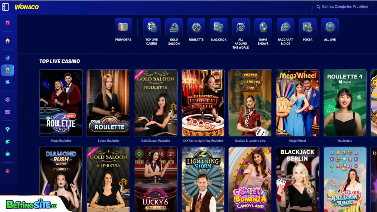 Wonaco live casino