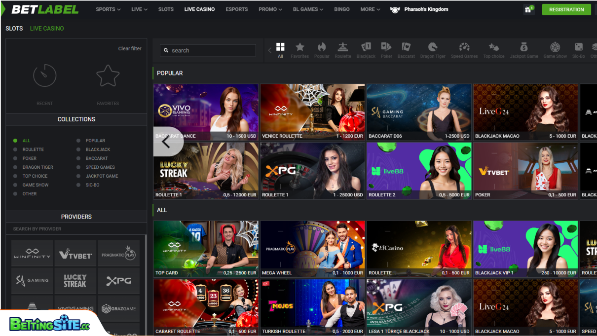 BetLabel live casino