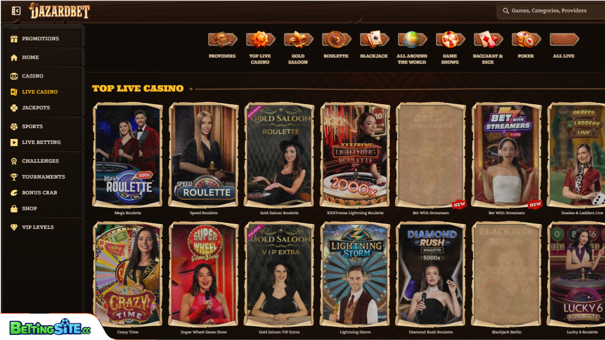 Dazardbet live casino