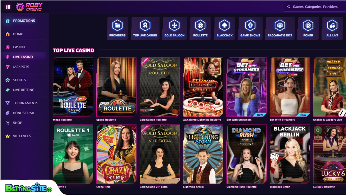 Roby live casino