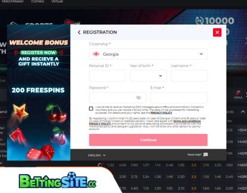 BetLive betting registration