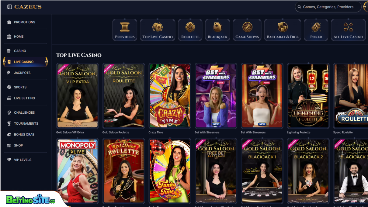 Cazeus live casino