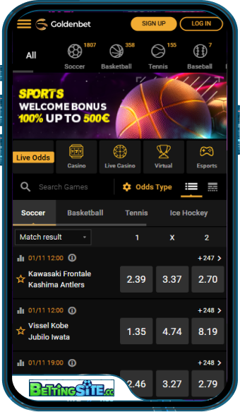 GoldenBet mobile app