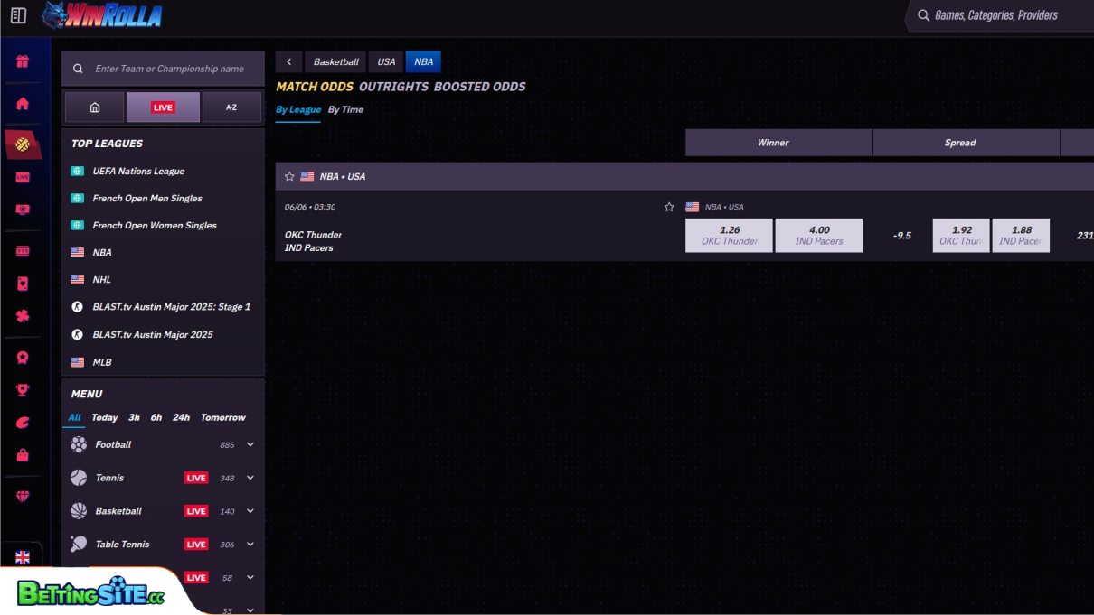 Winrolla Basketball-Wetten