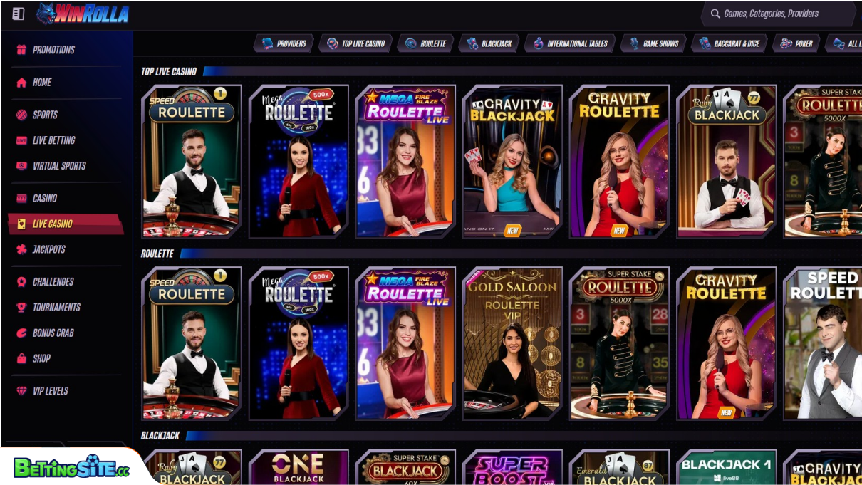 Winrolla live casino