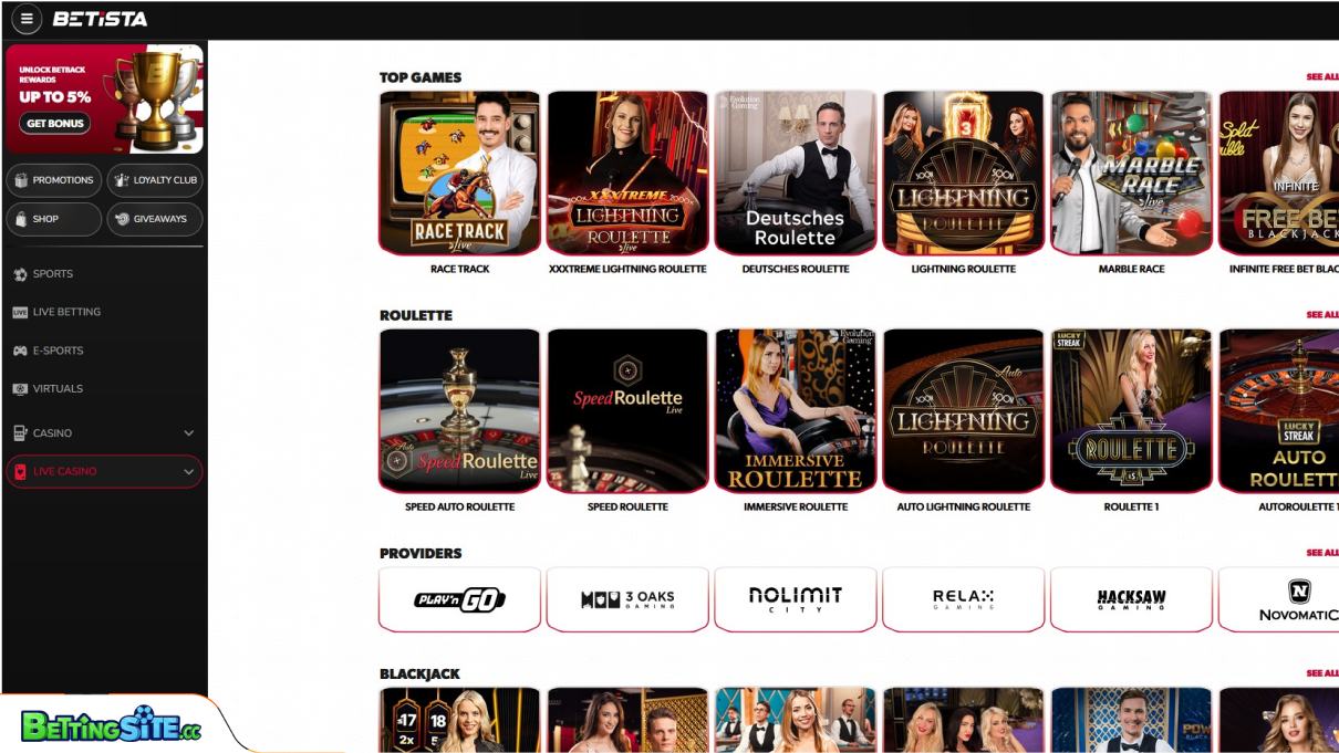 Betista live casino