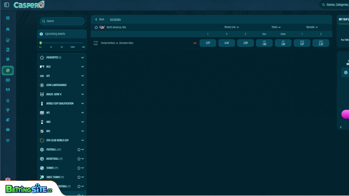 Caspero Ice Hokey betting