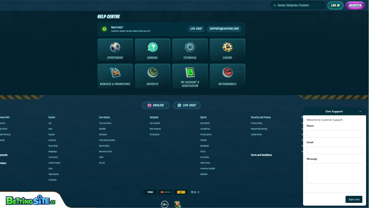 Caspero customer support