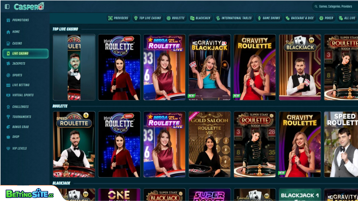 Caspero live casino