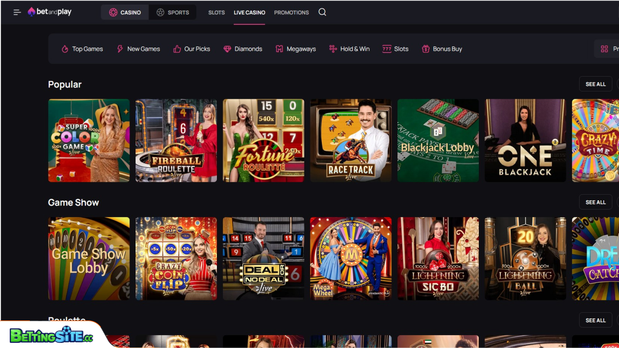 BetAndPlay live casino