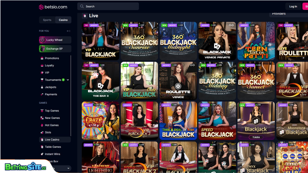 Betsio live casino
