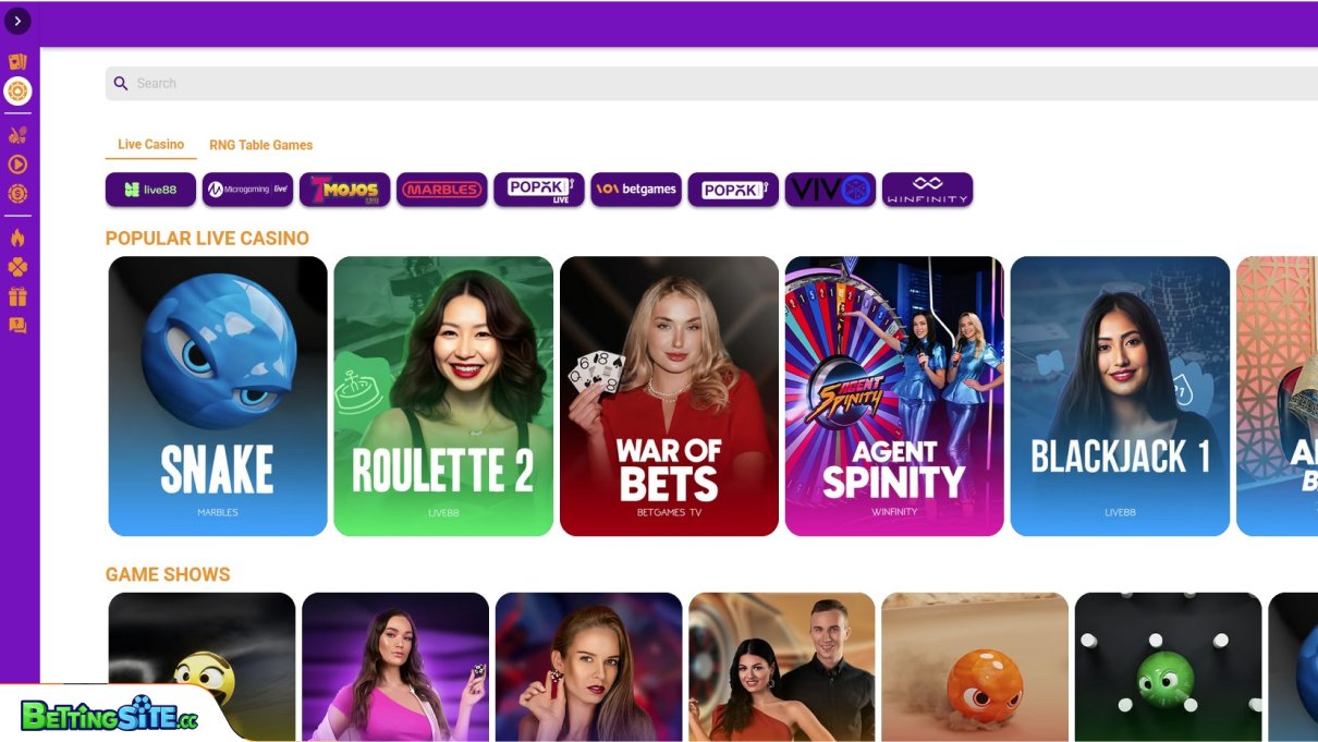 Partyspins live games