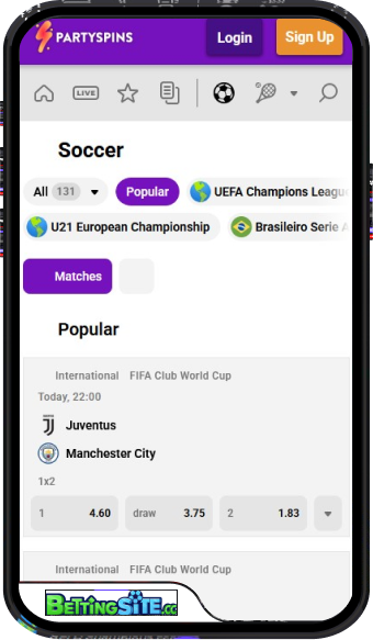Partyspins mobile app