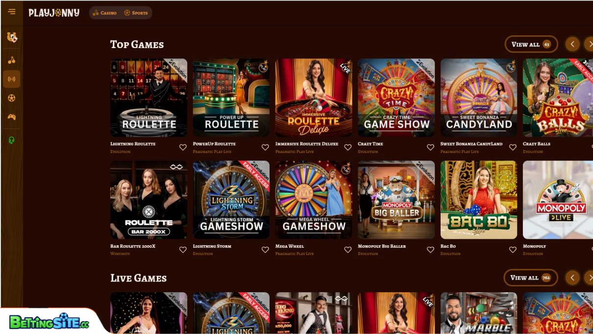 PlayJonny live casino