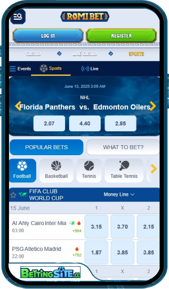 RomiBet mobile app