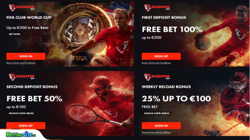 RoosterBet bonuses