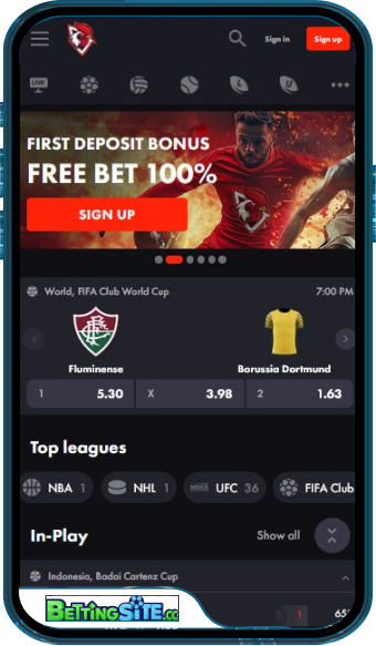 RoosterBet mobile app