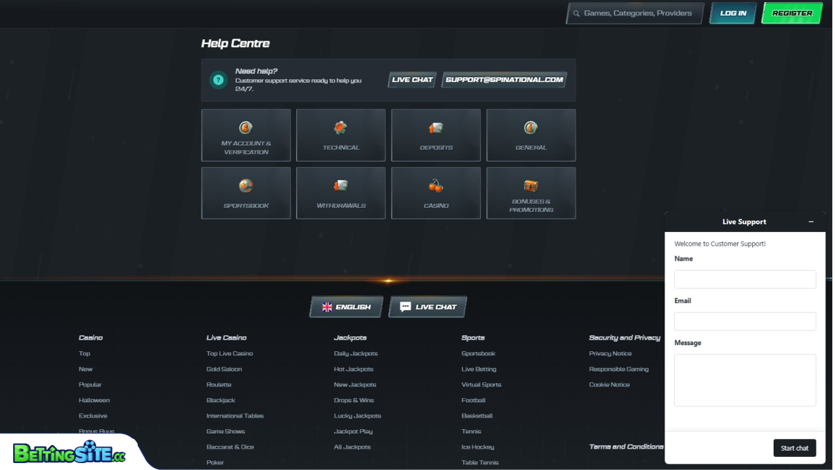 Spinational customer support