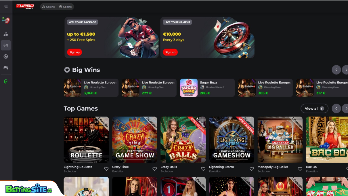 TurboWinz live games