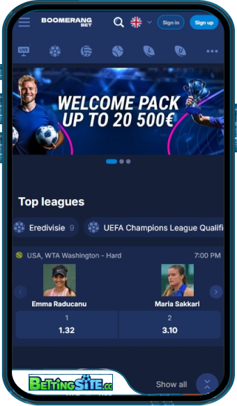 BoomerangBet mobile app