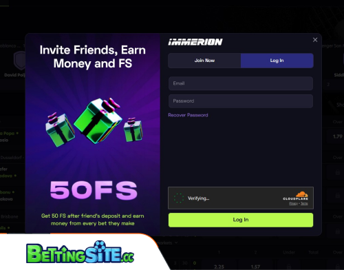 Immerion betting login