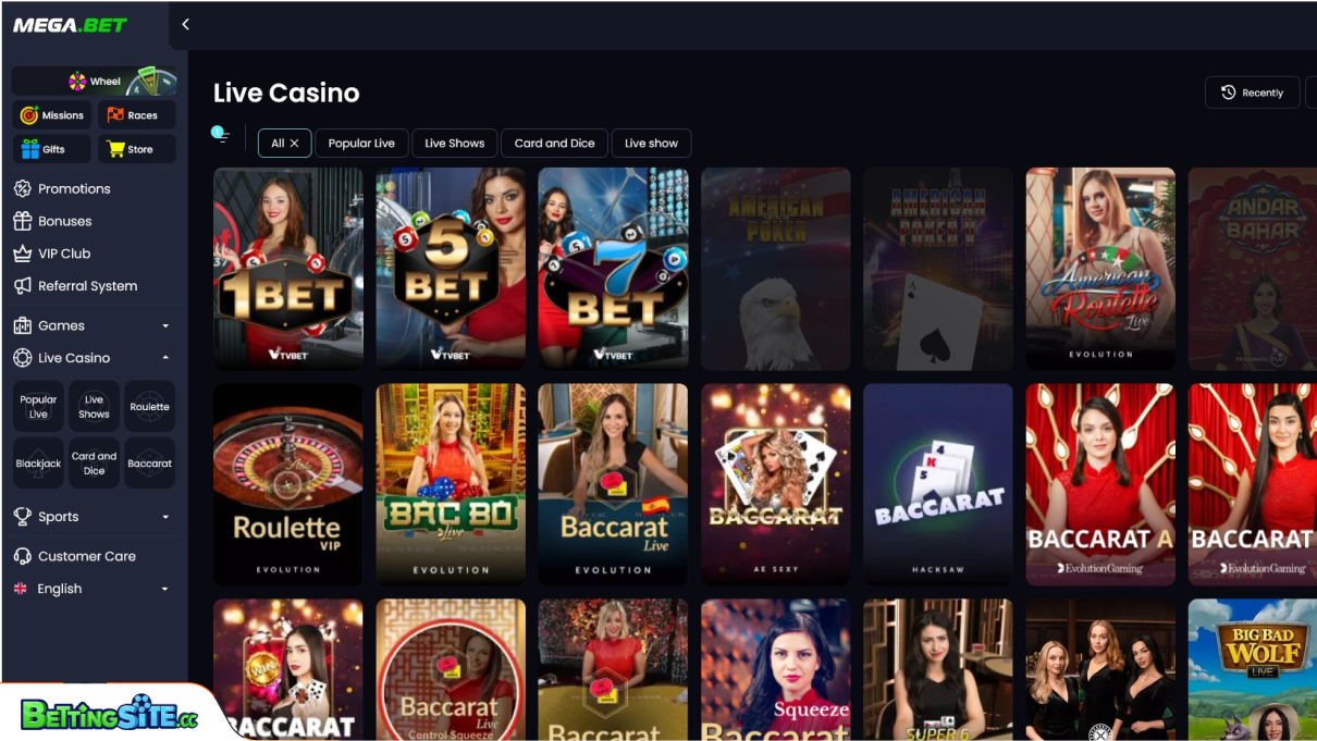 MegaBet live casino