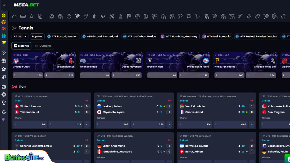 MegaBet tennis betting