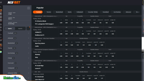 NixBet sports section