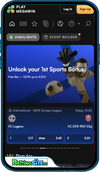 PlayMegaWin mobiele app