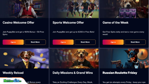 PuppyBet bonuses
