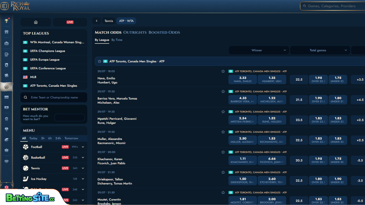 Rich Royal baseball betting