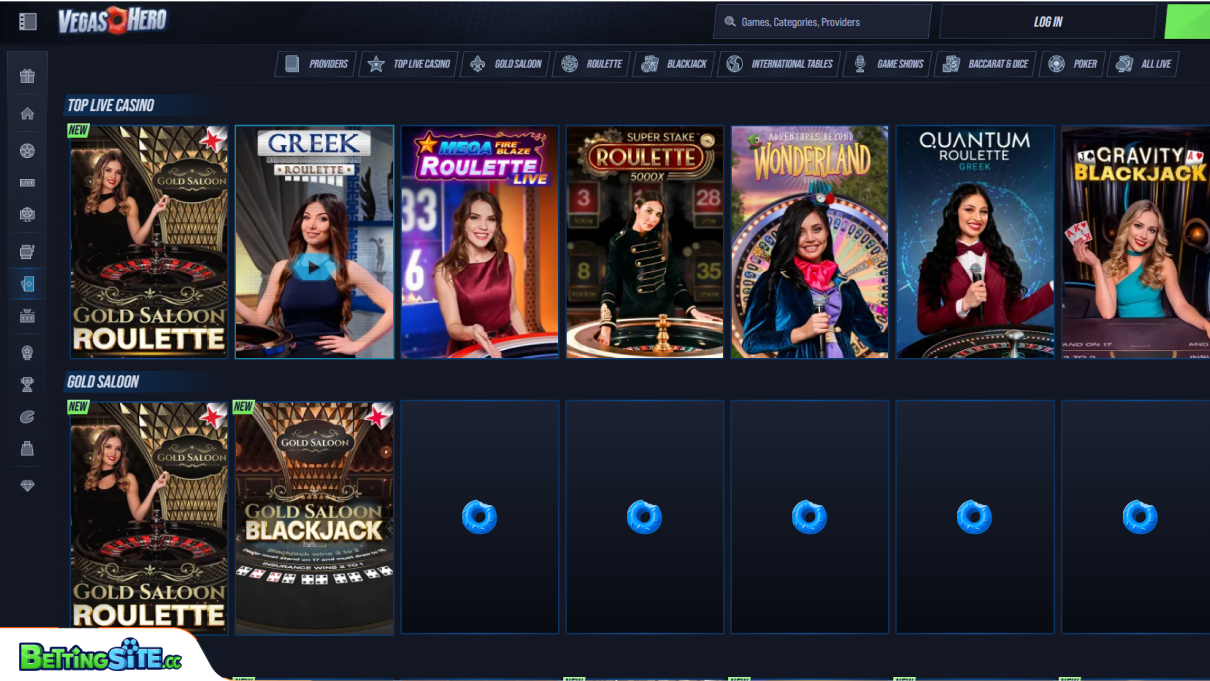 Vegas Hero live games